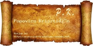 Popovics Krisztián névjegykártya